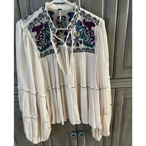 Free People flowy top.  Size Medium. Hand stitching.